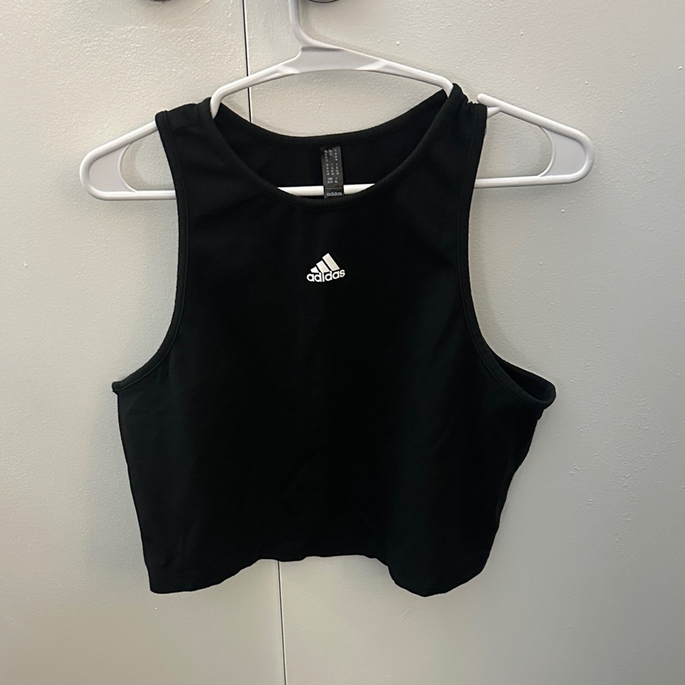 Adidas Women's Black Sleeveless Crop Top